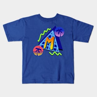 Initial Letter M - 80s Synth Kids T-Shirt